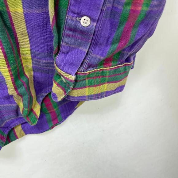 Vintage 90s Polo Ralph Lauren Pony Plaid Button-Up Shirt XL - Picture 6 of 12